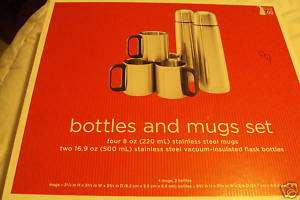 pc Stainless Steel Vacume Insulated Bottles Mugs set  