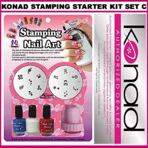 Konad Stamping Nail ART Nails Design Starter Kit SET C  