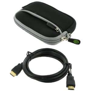  (Black) Case and Mini HDMI to HDMI Cable 1 Meter (3 Feet) for JVC 