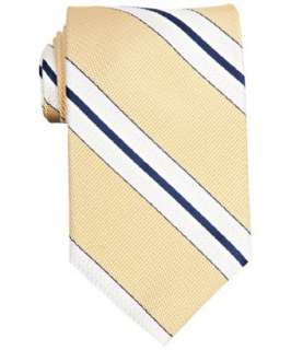Hickey Freeman lemon silk regimental stripe tie   