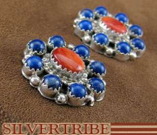 Native American Navajo Lapis Oyster Shell Post Earrings  