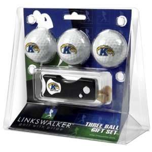 Kent Golden Flashes NCAA 3 Golf Ball Gift Pack w/ Spring Action Divot 