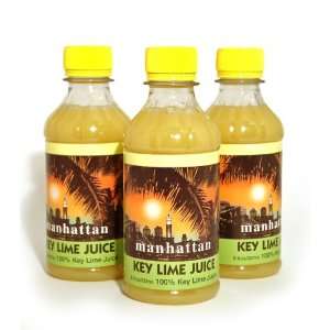 Manhattan Key Lime Juice 8 Oz (Pack of 3)  Grocery 