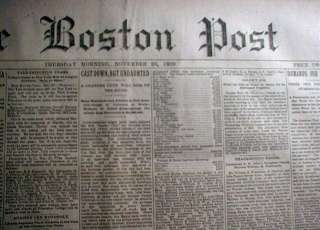   1889 Original BOSTON POST newspapers MASSACHUSETTS nearly 125 yearsOld
