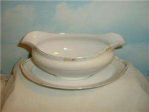 NORITAKE GRAVY BOAT W/UNDERPLATE HAND PAINTED NIPPON  