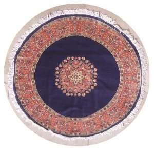 Pak Persian Area Rug with Silk & Wool Pile    a 6x6 Round Rug 