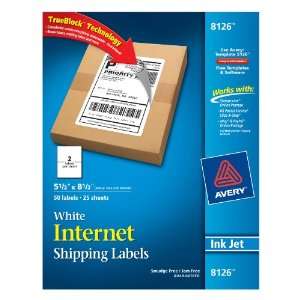  Avery Shipping Labels with TrueBlock Technology, Inkjet 