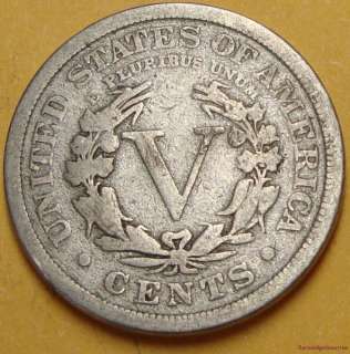 1912 V Liberty Barber Nickel Very Good VG Coin #A7642  