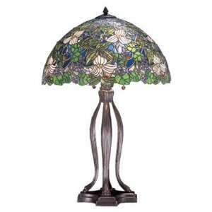   Base and Wildflower and Jeweled Stained Glass Shade