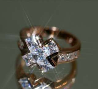   cross ring ring size m uk 6 us 5 created diamond in princess cut 4mm 6