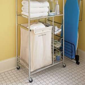  Laundry Hamper Cart with Shelves   Frontgate
