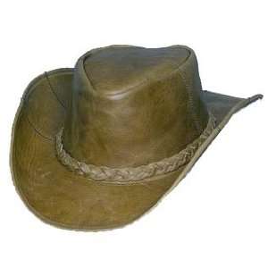  Adult Brown Leather Patch Hat  Large 