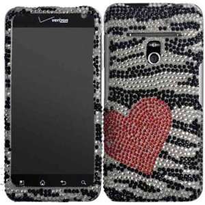 Hearts &Zebra Full Diamond Bling Case Cover for LG Revolution VS910