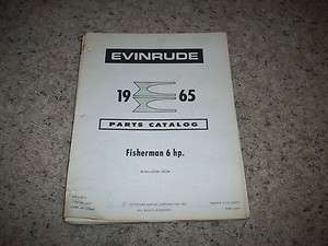 1965 EVINRUDE PARTS CATALOG  OUTBOARD MOTOR 6 HP O.E.  