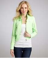 Members Only neon key lime nylon zip front jacket style# 319401603