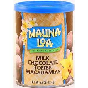 Mauna Loa Milk Chocolate Toffee Macadamia Nuts, 5.5 Ounce Can (Pack of 