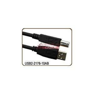  USB 2.0 A Male/B Male Cable, Black   10 Feet Electronics