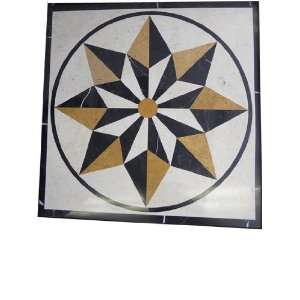 Marble Medallion Floor Wall Art Tile Water Jet Cut Polished Marble 36 