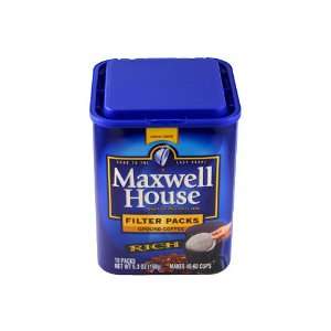 Maxwell House Filter Packs Rich Ground Coffee 10 Packs  