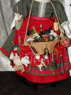 Reproduction China Head Peddler Doll. Lots of Goodies  