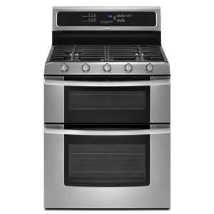  Whirlpool 30 In. Stainless Steel Double Oven Gas Range 