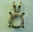 14k WHITE 10mm ROUND PENDANT mount setting casting gold mounting solid 