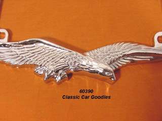 Motorcycle License Plate Frame. Eagle Chrome Metal. Harley Honda 