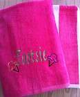 Personalized Pink and White Striped Monogrammed Beach Pool Towel