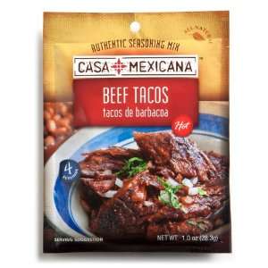 Casa Mexicana Beef Tacos Seasoning Mix, 1 Ounce Bags (Pack of 12 