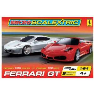  Micro Scalextric Ferrari F430 GT Slot Car Race Track Set 