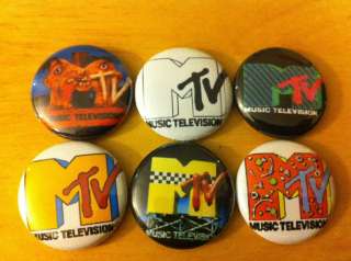 MTV Buttons 1 pins lot of 6 pinbacks vintage logo Beavis and butthead 