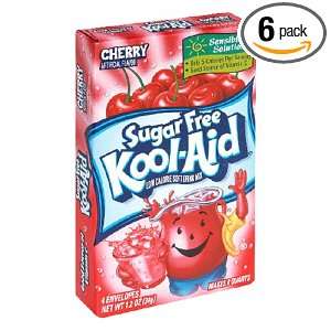 Kool Aid Drink Mix, Sugar Free Cherry, 1.2 Ounce Unit (Pack of 6 
