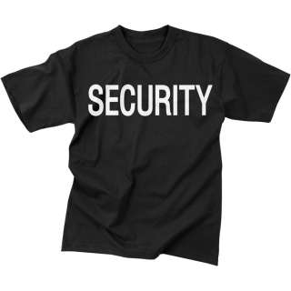 Doubled Sided Black Tee Security Guard Public Safety Tshirt  