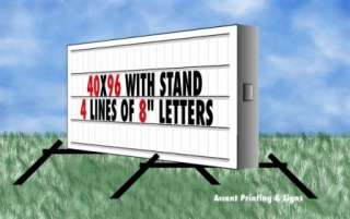 NEW 40x96 DOUBLE SIDED NON LIT PORTABLE SIGN ON STAND  