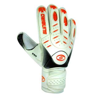 New Fingersave Goalkeeper Soccer Gloves Size10 White/Or  