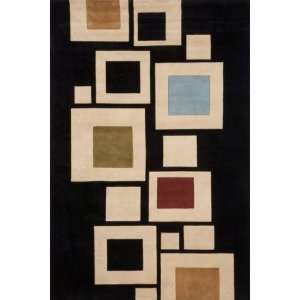 New Wave 126 Black Hand Tufted Contemporary Wool Rug 2.60 x 12.00.