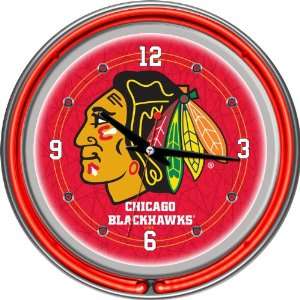  NHL Chicago Blackhawks Neon Clock   14 inch Diameter 