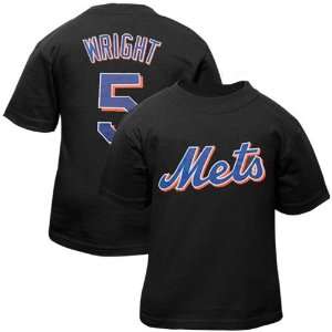 Majestic New York Mets # 5 David Wright Black Toddler Players T shirt 