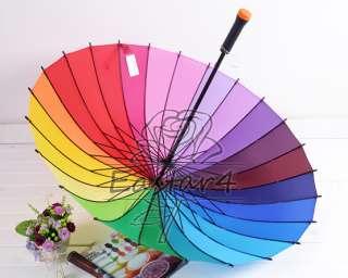 New Japan Rainbow Sun/Rain stick Umbrella w/24 skeleton  