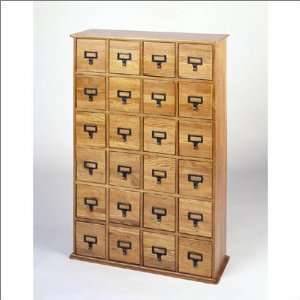   CD 456 24 Drawer Solid Oak Library Style CD Cabi Furniture & Decor