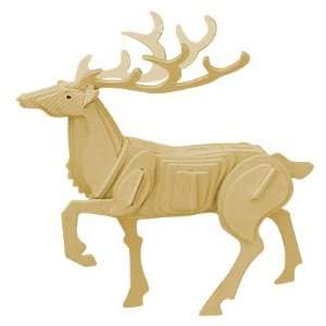   Child 3D Wood Plum Blossom Deer Model Construction Kit Puzzle Toy Gift