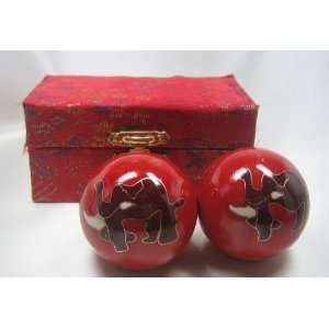  Red Elephant Metal Balls Ancient Chinese Ball Exercise 