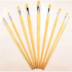  NEW 10PC Artist Paint Brush Set With Wood Handles   ART 