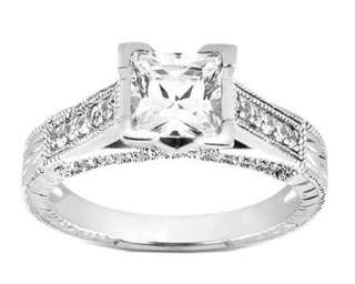   Accent Diamond Engagement Ring   ( without the center stone )  