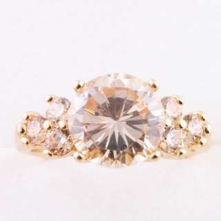 Large Round Facet Cocktail Champagne Topaz A180c Ring  