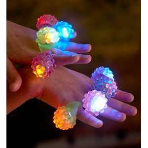  Colorful Flashing Jelly Finger Rings Toys & Games