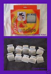10 CONAIR CURLER CLAMPS CLIPS Hot or Cold Rollers NEW  