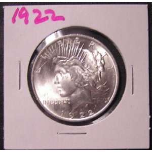  1922 P Peace Silver Dollar, Brilliant Uncirculated 