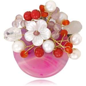   Rose Pearl SWAROVSKI CRYSTALS Beads Fashion Brooch And Pins Jewelry
