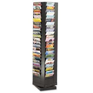 SAFCO PRODUCTS 4325BL Steel Rotary Magazine Rack, 92 Compartments, 14w 